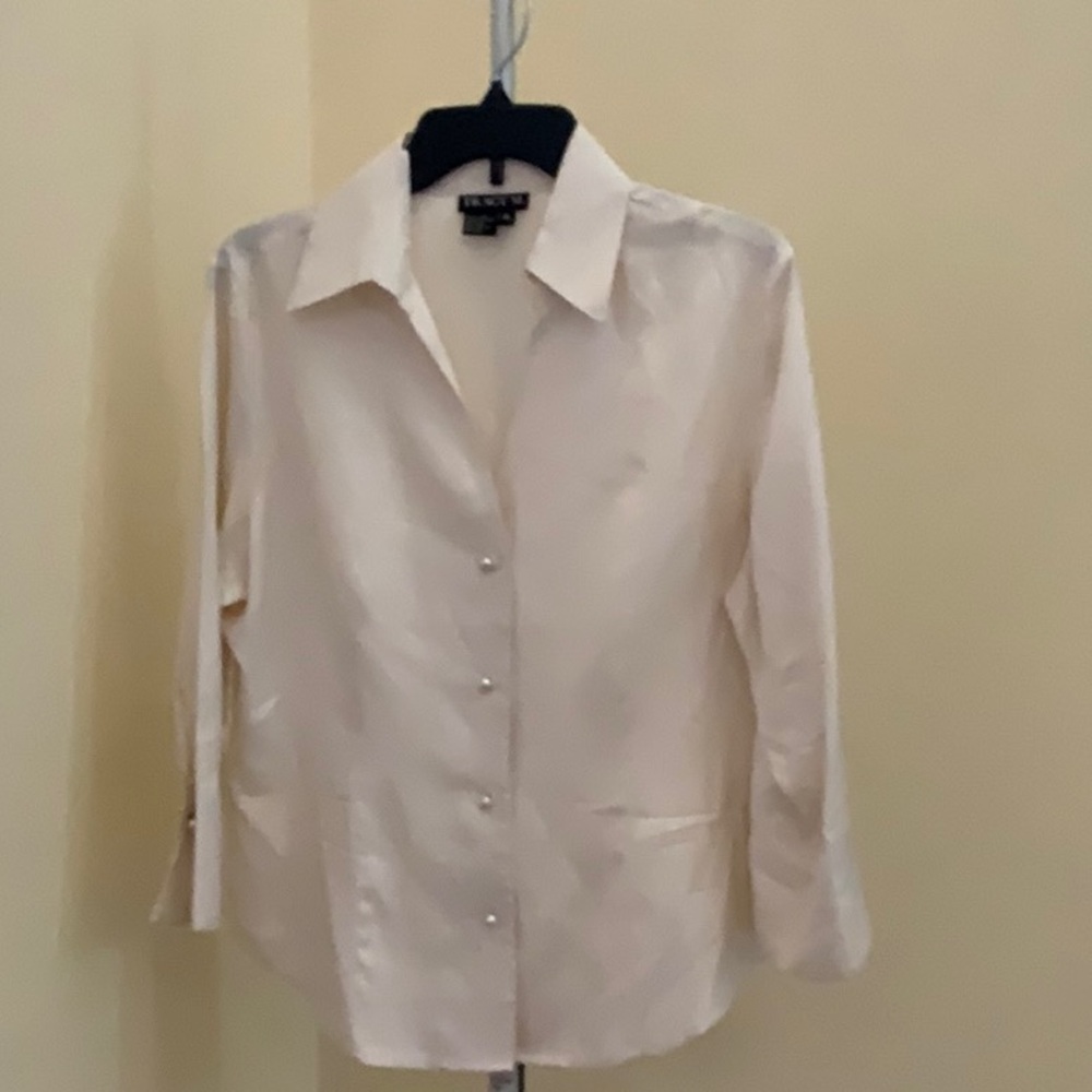 Tracy M Ivory Button-Up Shirt